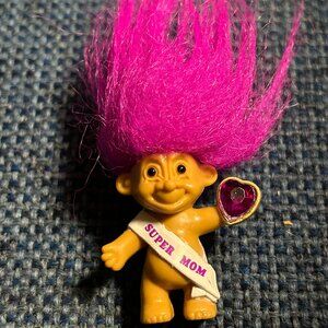 Vintage Troll Super Mom Pin